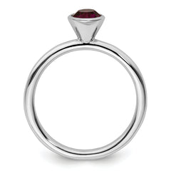 Sterling Silver Stackable Expressions High 5mm February Crystal Ring