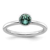 Sterling Silver Stackable Expressions High 5mm December Crystal Ring