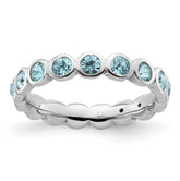 Sterling Silver Stackable Expressions March Crystal Ring