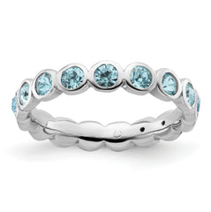 Sterling Silver Stackable Expressions March Crystal Ring
