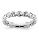 Sterling Silver Stackable Expressions April Crystal Ring