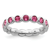 Sterling Silver Stackable Expressions October Crystal Ring