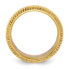 Sterling Silver Stackable Expressions Gold-tone & Rose-tone Textured Pattern 3 Ring Set