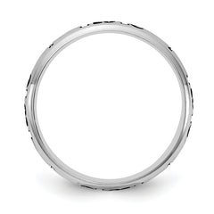 Sterling Silver Rh-plt Stackable Expressions Personalized with Cross Ring