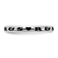 Sterling Silver Rh-plt Stackable Expressions Personalized with Heart Ring