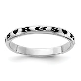 Sterling Silver Rh-plt Stackable Expressions Personalized with Heart Ring