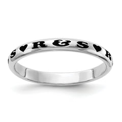 Sterling Silver Rh-plt Stackable Expressions Personalized with Heart Ring