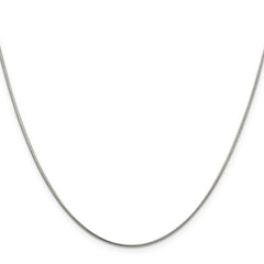 Sterling Silver Rhodium-plated 1mm Round Snake Chain