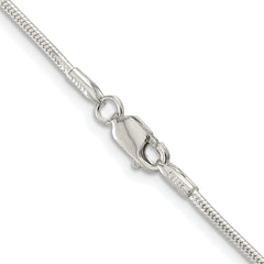 Sterling Silver Rhodium-plated 1.5mm Snake Chain