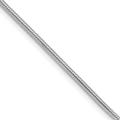 Sterling Silver Rhodium-plated 1.5mm Snake Chain
