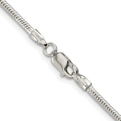 Sterling Silver Rhodium-plated 1.75mm Snake Chain