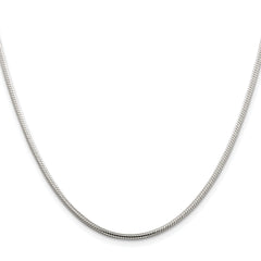 Sterling Silver Rhodium-plated 2mm Snake Chain