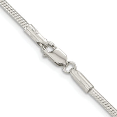 Sterling Silver Rhodium-plated 2mm Snake Chain