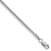 Sterling Silver Rhodium-plated 2mm Snake Chain