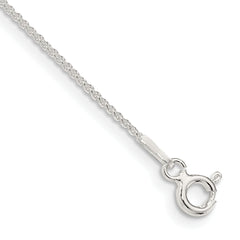 Sterling Silver 1mm Round Spiga Chain Anklet