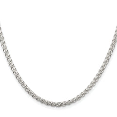 Sterling Silver Rhodium-plated 3mm Round Spiga Chain