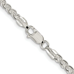 Sterling Silver Rhodium-plated 3mm Round Spiga Chain