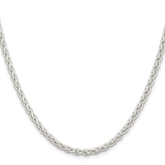 Sterling Silver Rhodium-plated 3.7mm Round Spiga Chain