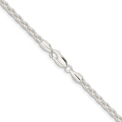 Sterling Silver Rhodium-plated 3.7mm Round Spiga Chain