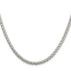 Sterling Silver Rhodium-plated 4mm Round Spiga Chain
