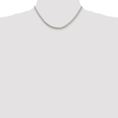 Sterling Silver Rhodium-plated 4mm Round Spiga Chain