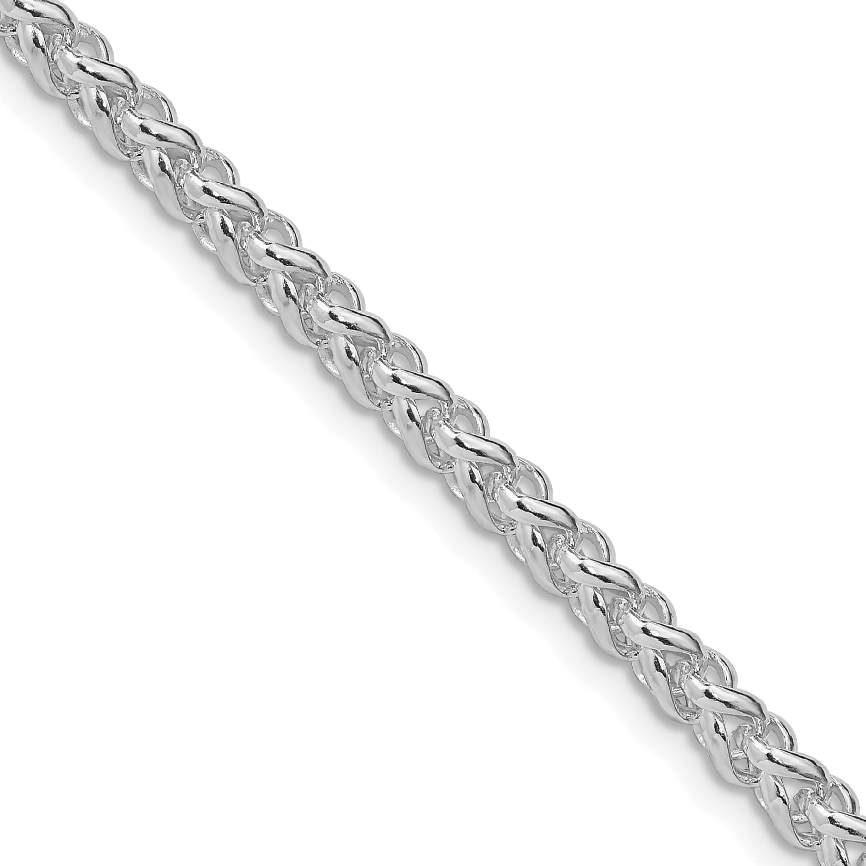 Sterling Silver Rhodium-plated 4mm Round Spiga Chain
