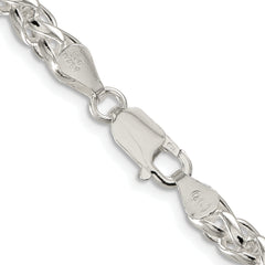 Sterling Silver Rhodium-plated 5mm Round Spiga Chain