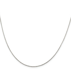 Sterling Silver Rhodium-plated .85mm Diamond-cut Round Spiga Chain