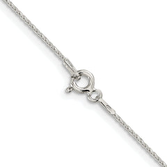 Sterling Silver Rhodium-plated .85mm Diamond-cut Round Spiga Chain