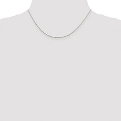 Sterling Silver Rhodium-plated .85mm Diamond-cut Round Spiga Chain