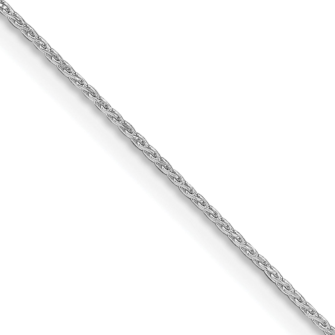 Sterling Silver Rhodium-plated .85mm Diamond-cut Round Spiga Chain