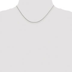 Sterling Silver Rhodium-plated 1.25mm Diamond-cut Round Spiga Chain