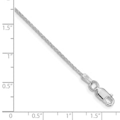 Sterling Silver Rhodium-plated 1.25mm Diamond-cut Round Spiga Chain