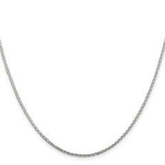 Sterling Silver Rhodium-plated 1.45mm Diamond-cut Round Spiga Chain