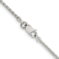 Sterling Silver Rhodium-plated 1.45mm Diamond-cut Round Spiga Chain