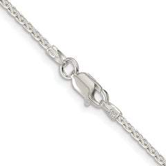 Sterling Silver Rhodium-plated 1.7mm Diamond-cut Round Spiga Chain