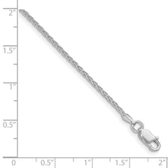 Sterling Silver Rhodium-plated 1.7mm Diamond-cut Round Spiga Chain