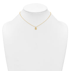 Sterling Silver Gold-tone White CZ Butterfly Childrens 14 inch Necklace and Post Earrings Set