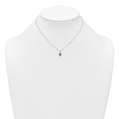 Sterling Silver Polished Green Enameled Turtle Childrens 14 inch Necklace and Post Earrings Set