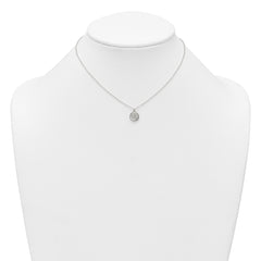 Sterling Silver Polished and Textured Butterfly in Heart Childrens 14 inch Necklace and Post Earrings Set