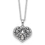 Sentimental Expressions Sterling Silver Rhodium-plated Antiqued CZ Heart Remembrance Ash Holder 18 Inch Necklace