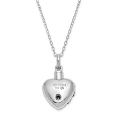 Sentimental Expressions Sterling Silver Antiqued Heart Remembrance Ash Holder 18 Inch Necklace