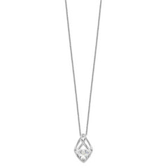Sentimental Expressions Sterling Silver Rhodium-plated CZ Wrapped Around My Heart 18in Necklace