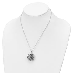 Sentimental Expressions Sterling Silver Rhodium-plated Antiqued Paw Ash Holder 18 Inch Necklace