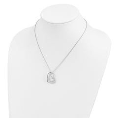 Sentimental Expressions Sterling Silver Rhodium-plated Antiqued CZ Thank You Mother 18in Hearts Necklace