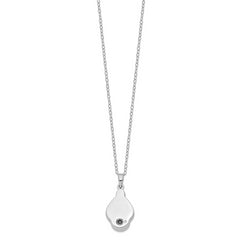 Sentimental Expressions Sterling Silver Rhodium-plated CZ Tear Of Strength Ash Holder 18 Inch Necklace
