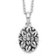 Cubic Zirconia Flower Ash Holder Necklace in Sterling Silver, Antiqued, 18 Inch - Sophia Jewelers