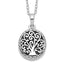 Sentimental Expressions Sterling Silver Rhodium-plated Antiqued Tree of Life Ash Holder 18 Inch Necklace
