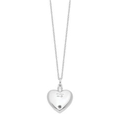 Sentimental Expressions Sterling Silver Rhodium-plated Antiqued Grieving Heart Ash Holder 18 Inch Necklace