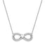 Cubic Zirconia Forever Necklace in Sterling Silver, Antiqued, 19 Inch - Sophia Jewelers